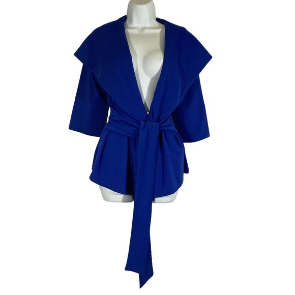 Akira Size Small Jacket Hooded Tie Waist Purple Plain Lapel‎ Half Sleeve - Picture 1 of 8